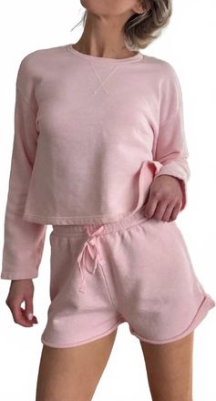 bobi Roll Cuff Tie Waist Short In Sweetheart