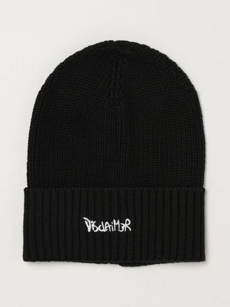 Disclaimer Beanie in cotone a maglia con logo ricamato e risvolto