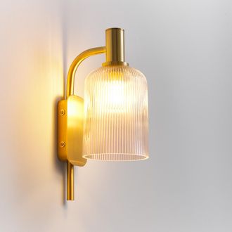 La Redoute Interieurs Wandlamp in messing en geribbeld glas, Bogota