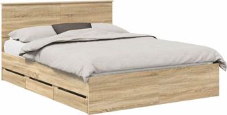 vidaXL Estructura De Cama Roble Sonoma 150 X 200 Cm Madera Ingenieril Vidaxl