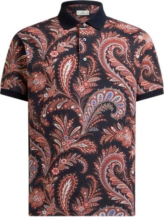 Etro Polo con stampa paisley - Nero