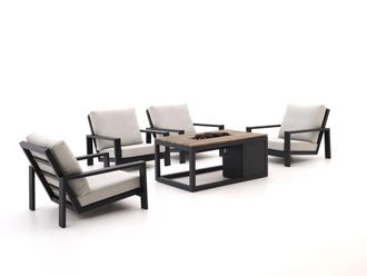 Bellagio la vita attrattiva Bellagio Vezzano/Cosiraw stoel loungeset met vuurtafel 5-delig