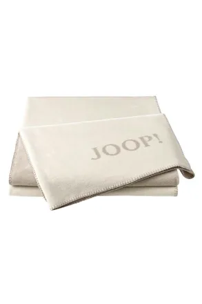 Joop Wohndecke, Wei&szlig;, Beige, Textil, 150x200 cm, Made in Germany, Oeko-Tex Standard 100, Kettelrand, pflegeleicht, Heimtextilien, Wohntextilien, Decken, Ku