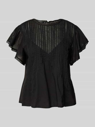 Scotch & Soda Regular Fit Bluse aus reiner Baumwolle mit Lochmuster in Black, Gr&ouml;&szlig;e 40