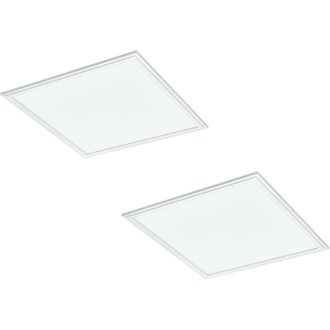 Loops 2 PACK Wall / Ceiling Light White 450mm Slim Square Panel 21W LED 4000K