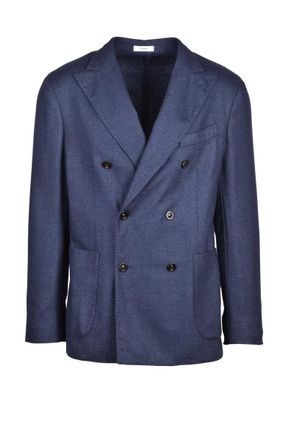 Boglioli Double-Breasted Jacket - Blue