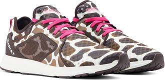 Ariat Womens Fuse Cow Print Lace Up Sneaker In Multi