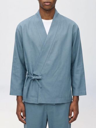Kenzo Giacca corta a vestaglia in pura lana con scollo a V e chiusura a nodo