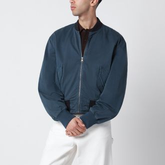J.W.Anderson Navy Blue Cotton Jacket With Vintage Finish