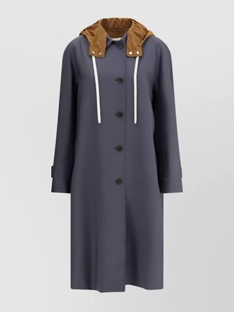 Miu Miu mohair wool hooded long single breasted coat