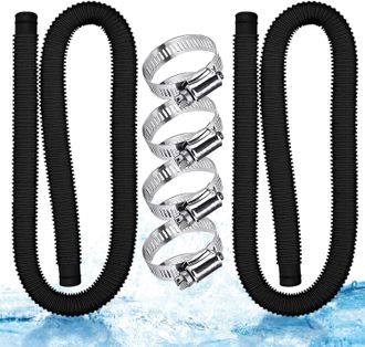 OEM Paquete De 2 Mangueras Para Piscina, Manguera De 32 Mm Para Piscina, Manguera Para Aspiradora De Piscina Con 4 Abrazaderas Met&aacute;licas, Manguera Para Bo