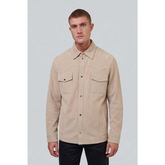FURNIQ Jett Suede Shirt Jacket in Beige at Nordstrom, Size Medium