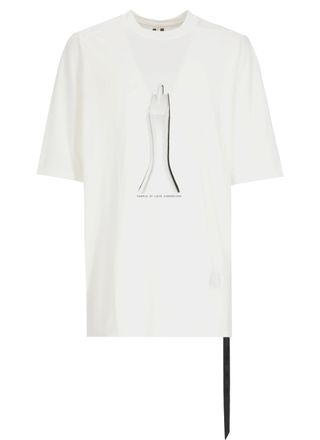 Rick Owens White Jumbo Printed Cotton T-Shirt