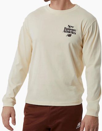 New Balance Mens New Balance Athletics 70s Run Long Sleeve T-Shirt - Cream - Size: 38