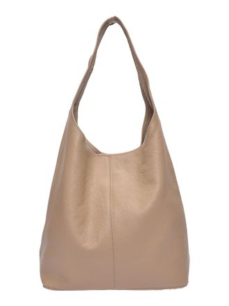 Roberta M Beige Rundleer Tas