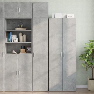 vidaXL Slim Storage Cabinet Concrete Grey 40x42.5x225 cm Engineered Wood Vidaxl