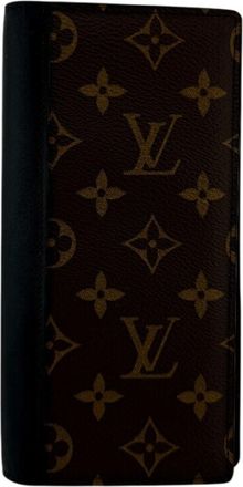 Louis Vuitton Monogram Macassar Brown Leather Long Wallet (Bi-Fold) (Pre-Owned)