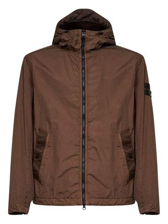 Stone Island hooded zip jacket - Brown