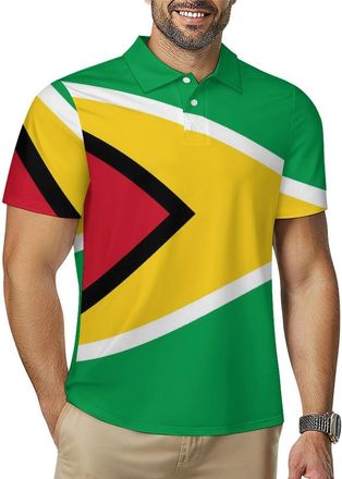 Generic Guyana Flag Mens Golf Polo Shirt Quick Dry T-Shirts Tennis Tops Short Sleeve