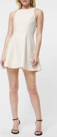 French Connection Sleeveless Taffeta Fit & Flare Minidress in Porcelain Cream at Nordstrom Rack, Size 2