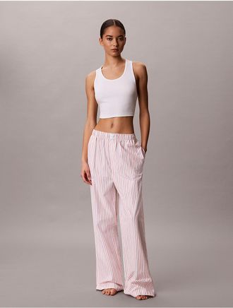 Calvin Klein Womens Cotton Poplin Sleep Pants - Light/Pastel Orange - XS