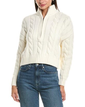 Current Elliott Current/Elliott Cropped Cable Knit 1/2-Zip