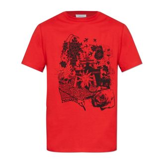 Alexander McQueen Alexander McQueen, T-Shirts, male, Red, Size: M T-Shirt With Print