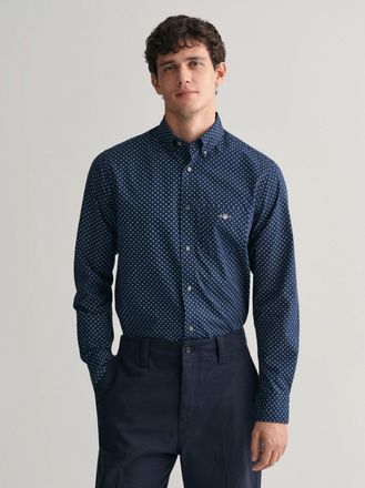 GANT Mens Marine Micro Print Shirt - Size X-Large