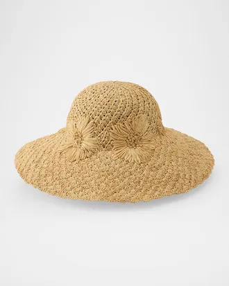 Helen Kaminski Nadia Raffia Crochet Sun Hat