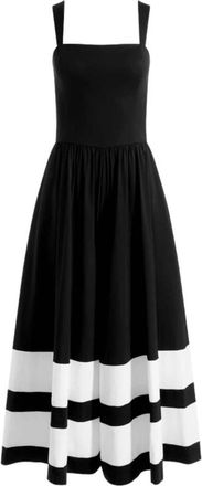 Alice & Olivia Belden Wide Leg Jumpsuit Colorblock - Dames - Jumpsuits - Zwart - XS - Jumpsuits & Playsuits