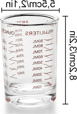 OEM Vaso Medidor De Chupito, 90 Ml, Pr&aacute;ctico Para C&oacute;cteles, Vasos De Chupito De Cristal, Perfecto Para Bares Y Fiestas, Ideal Para Espresso Y Licores