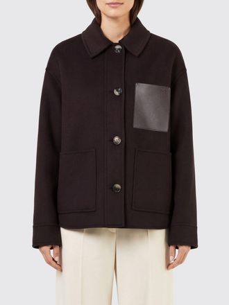 Loewe Single-Breasted Short Coat in Wool and Cashmere Blend with Patch Pockets