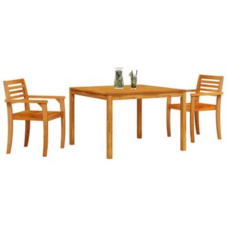 Berkfield Home Modern 3-Piece Garden Dining Set - Solid Acacia Wood in Brown
