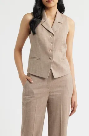 Anne Klein Herringbone Vest in Rust Multi at Nordstrom, Size 12