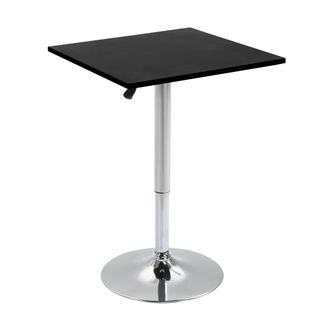 HOMCOM Modern Height Adjustable Counter Bar Table with 360&deg; Swivel Table top - Black & Silver | TJ Hughes