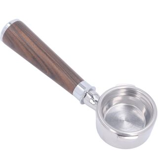 OEM Portafiltro Sin Fondo De 58 Mm Para M&aacute;quinas De Caf&eacute; Gaggia Con Mango De Madera Y Doble Oreja Negra