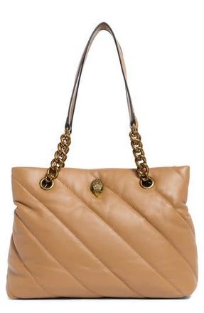 Kurt Geiger Soho Quilted Leather Shopper in Light/Pastel Brown at Nordstrom Rack