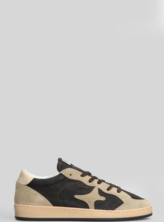 Ama-Brand Sneakers In Black Suede And Leather