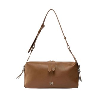 Pinko Keeper Bag - Dames - Schoudertassen - Bruin - ONE Size - Katoen - Tassen