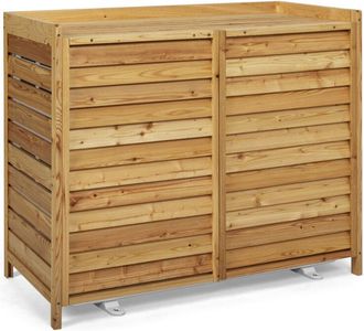 IDMarket Copertura per condizionatore in legno naturale per unit&agrave; esterna 95 x 50 x 80 cm