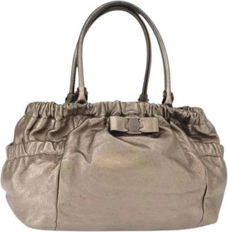 Ferragamo Pre-owned Handbags, female, Brown, Size: ONE SIZE Pre-owned Leather Shoulder Bag