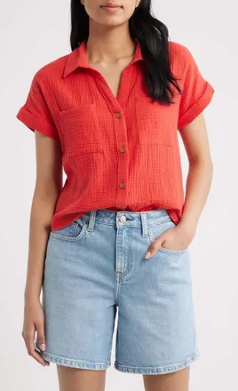 Beach Lunch Lounge Chicago Gauze Shirt in Koi at Nordstrom, Size X-Large