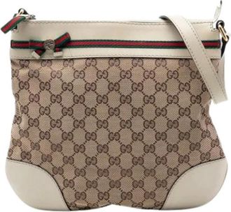 Gucci Pre-owned Cross Body Bags, female, Beige, Size: ONE SIZE Pre-owned The Mayfair Crossbody Bag