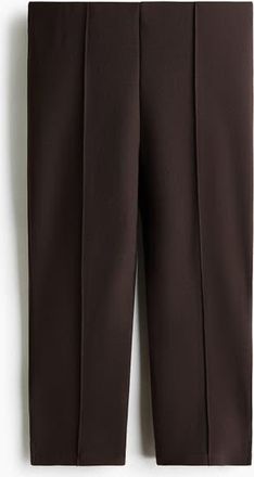 H&M Crease-leg Capri Leggings in Dark Brown at Nordstrom, Size X-Small