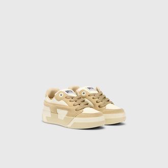 Diesel D-Ollie-Distressed sneakers in leather and suede - Sneakers - Woman - Beige