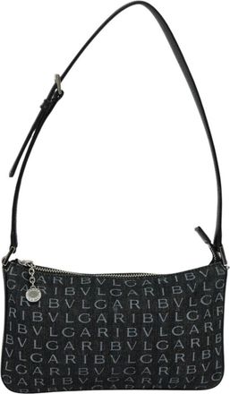 Bulgari Black Canvas Shoulder Bag (Pre-Owned)