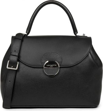 Lancaster Flap Handtas met Metalen Sluiting - Dames - Handtassen - Zwart - ONE Size - Leer - Tassen