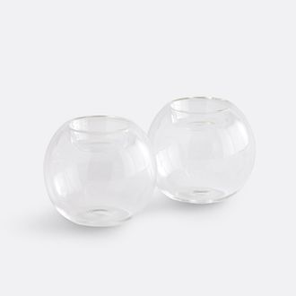 La Redoute Interieurs Set van 2 kandelaars van transparant glas, hoogte 7,5 cm, OVIA