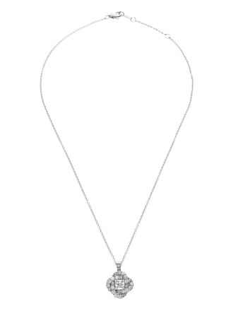 Leo Pizzo 18kt witgouden Vortex halsketting met diamant en hanger - Zilver