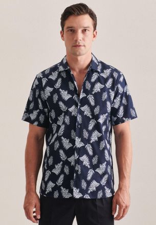 Seidensticker Businesshemd »Schwarze Rose« Regular Kurzarm Reverskragen Druck